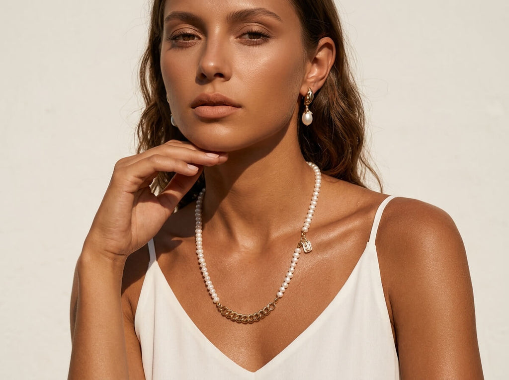 Molten Pearl Drop Earrings