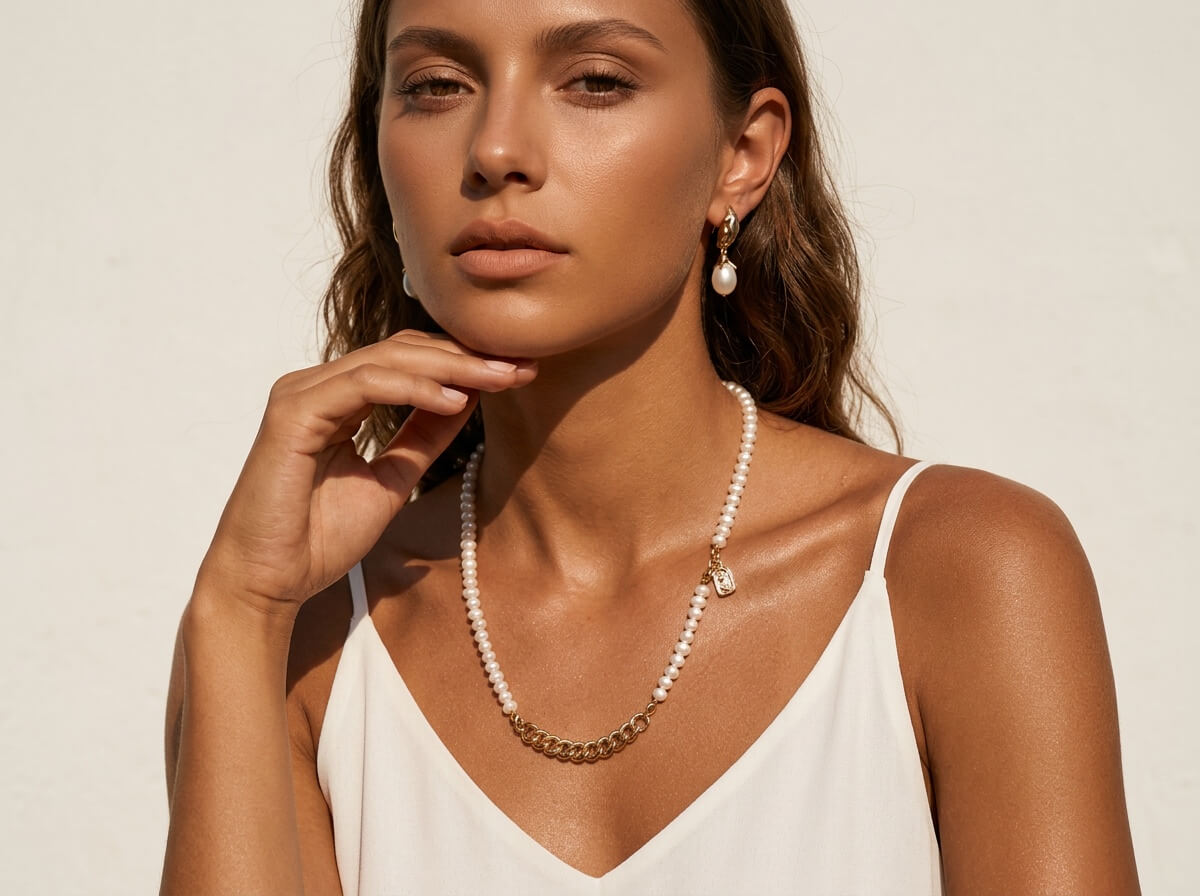 Molten Pearl Drop Earrings