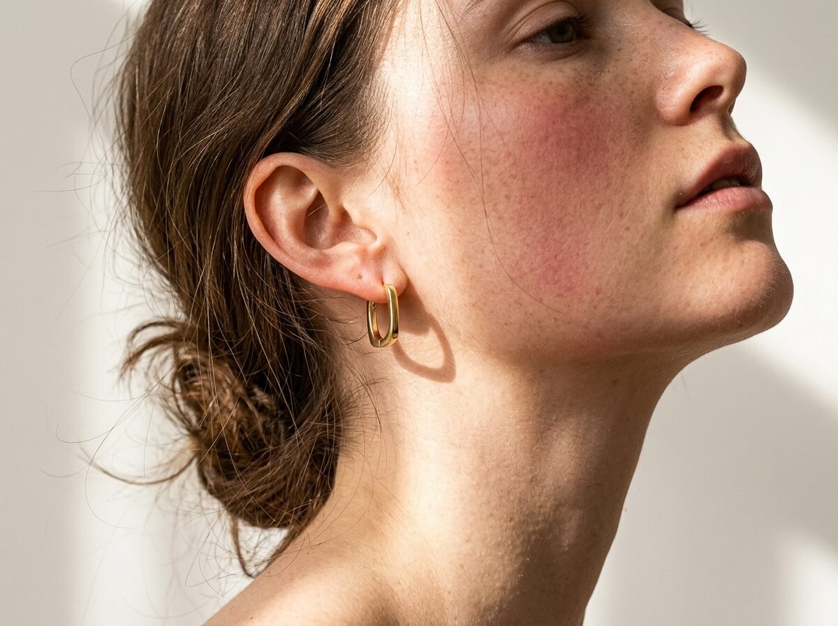 Mini Geometric Huggie Hoop Earrings