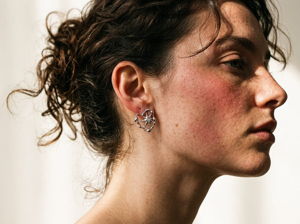 Celestial Star Compass Stud Earrings