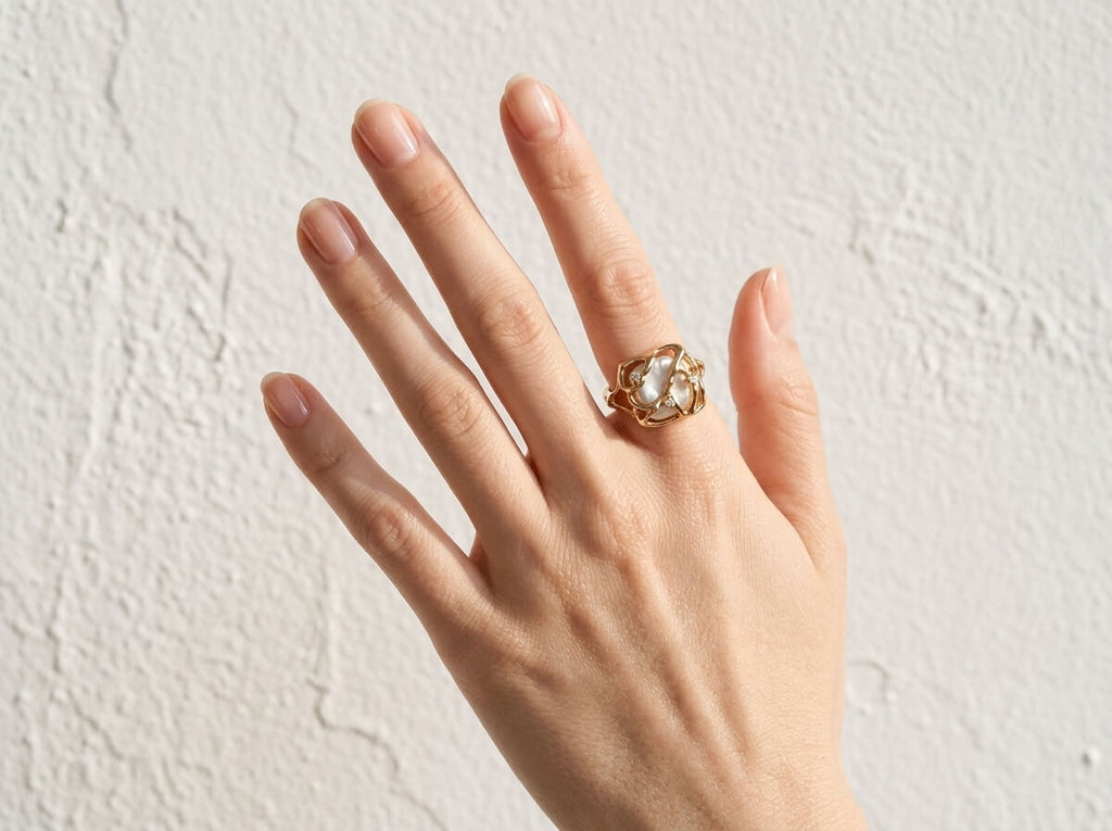 Coral Baroque Ring