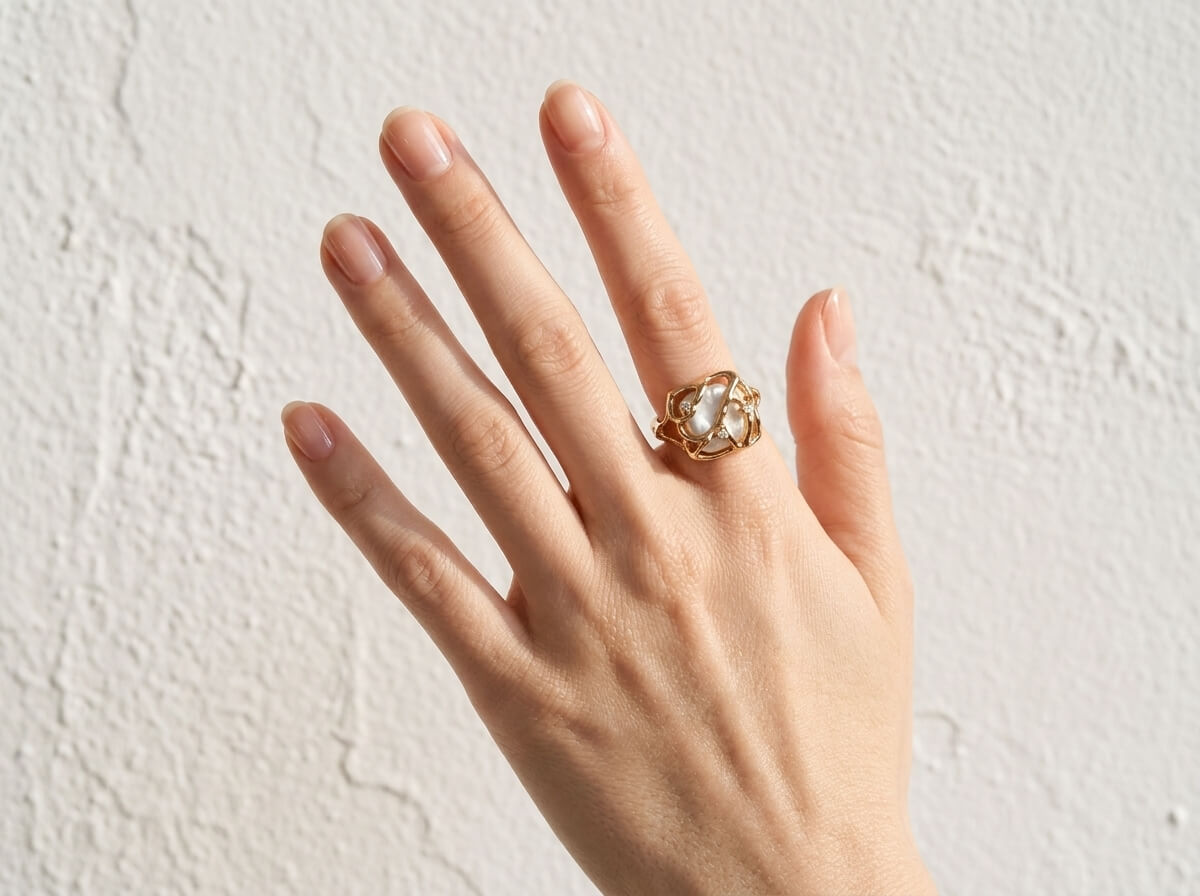 Coral Baroque Ring