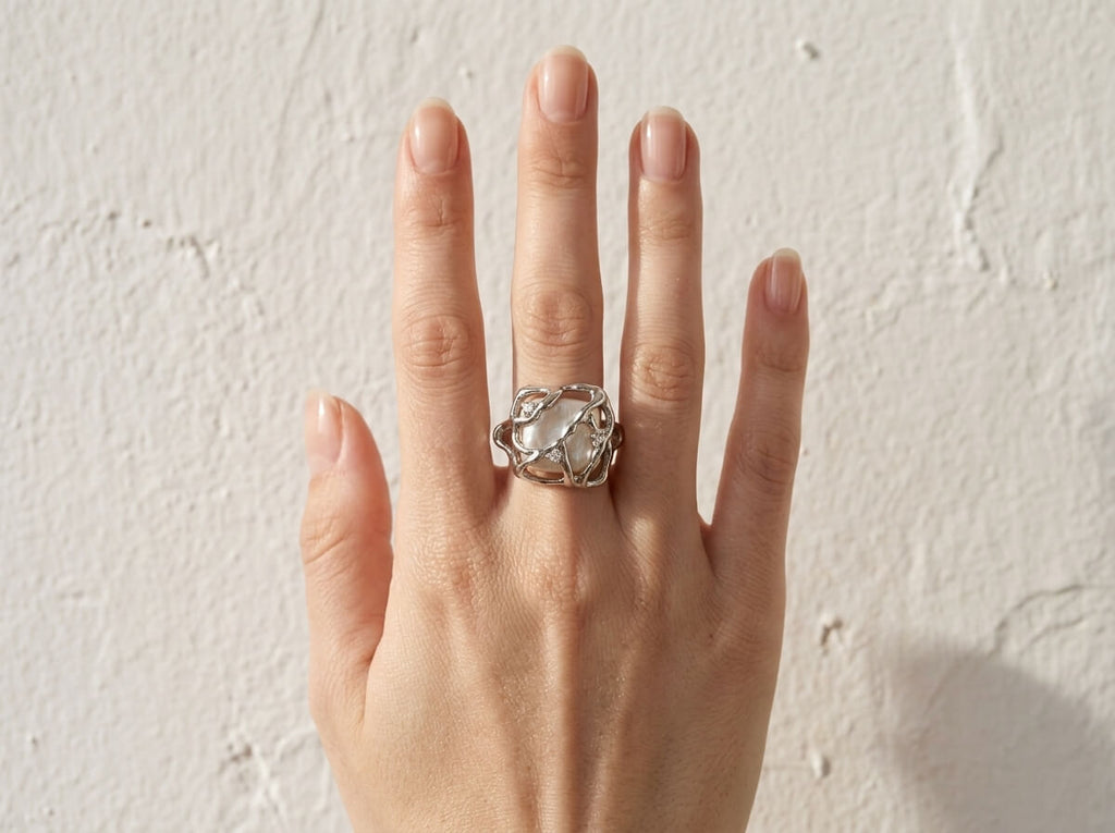 Coral Baroque Ring