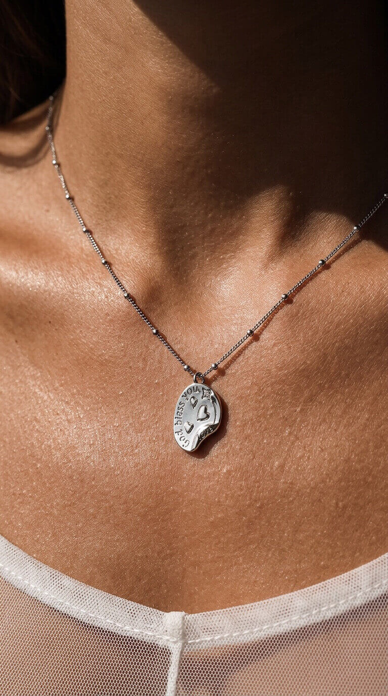 God Bless You Love Sentiment Necklace