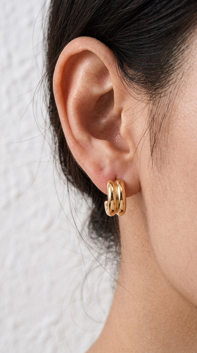 Dual Arc Hoop Earrings
