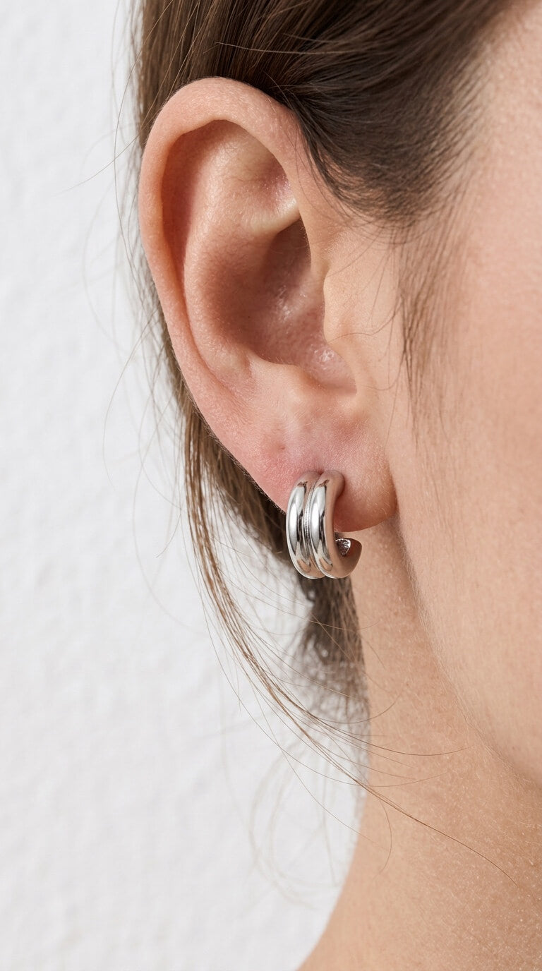 Dual Arc Hoop Earrings