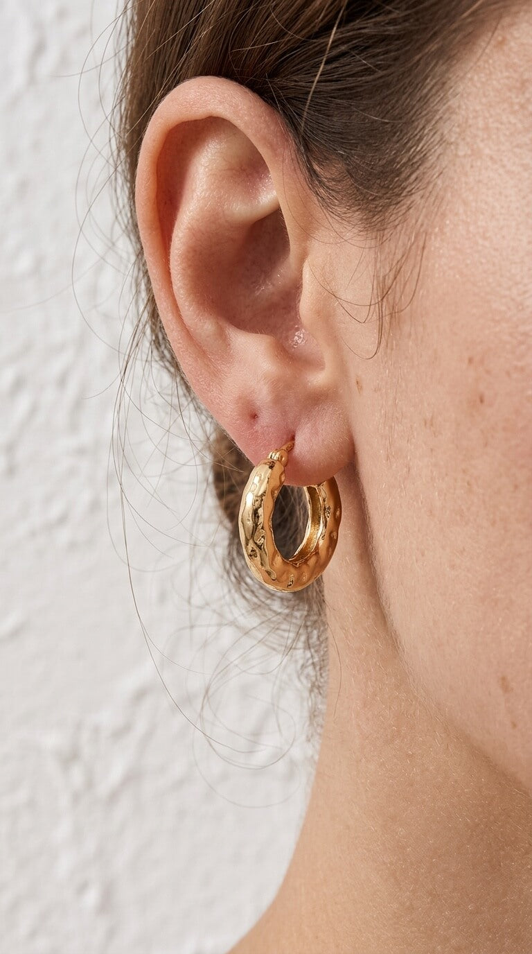 Molten Texture Hoop Earrings